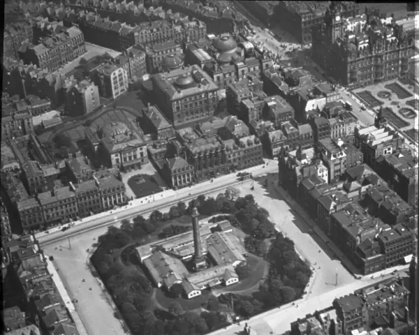Aerial view of St Andrew Square, Edinburgh, Scotland