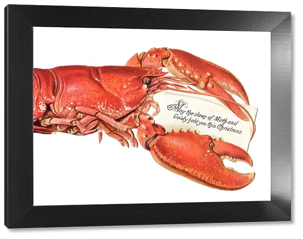 Christmas card in the shape of a lobster