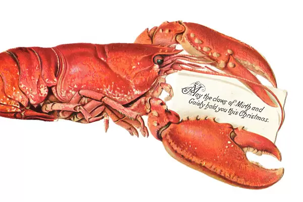 Christmas card in the shape of a lobster
