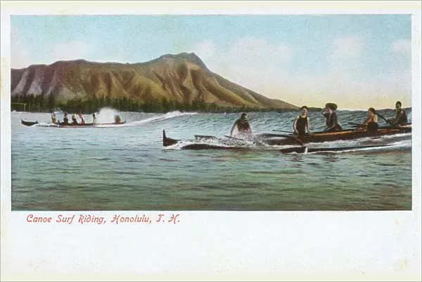 Canoe Surfing in Honolulu, Hawaii