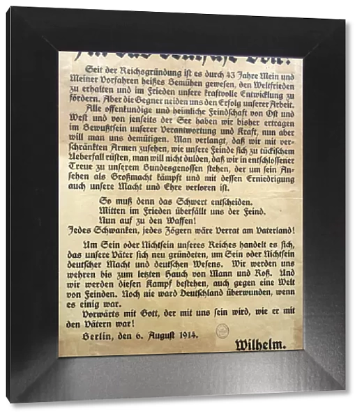 Address from Kaiser Wilhelm II to the German people, WW1