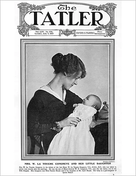 Tatler front cover - Mrs La Touche Congreve and baby daughte