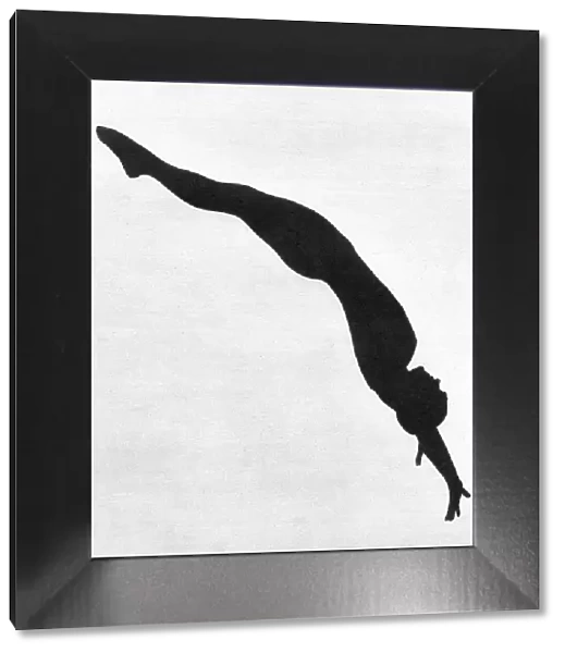 Annette Kellerman diving in silhouette