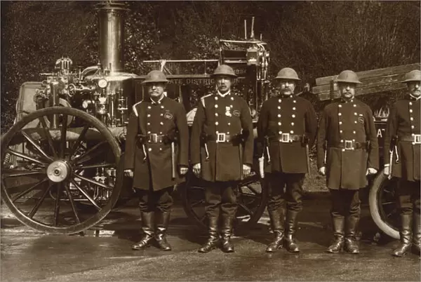 Steam engine with crew, Southgate, North London