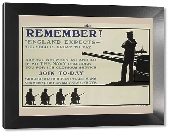 British Royal Naval Recruitment Poster, WW1