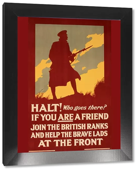 WWI Poster, Halt! Who goes there?