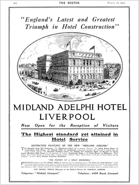 Advertisement for Liverpool Adelphi Hotel, 1914