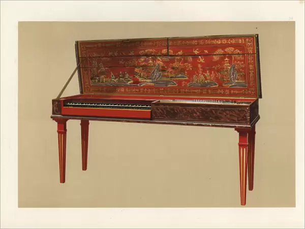 Clavichord with painted lid in the Chinese