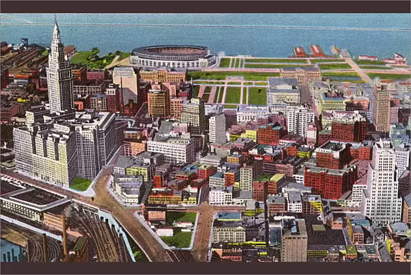 Cleveland, Ohio, USA - Aerial View of Downtown