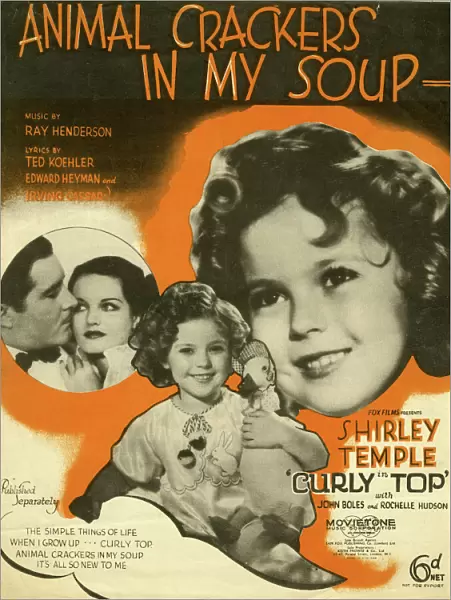 Music cover, Animal Crackers in My Soup, Shirley Temple