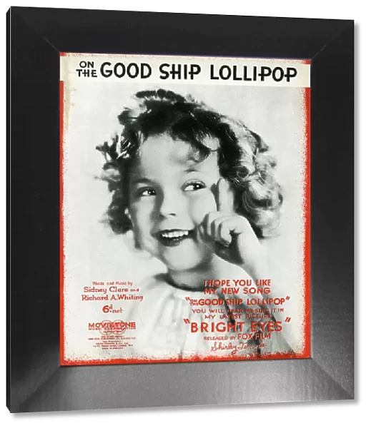 Music cover, On the Good Ship Lollipop, Shirley Temple