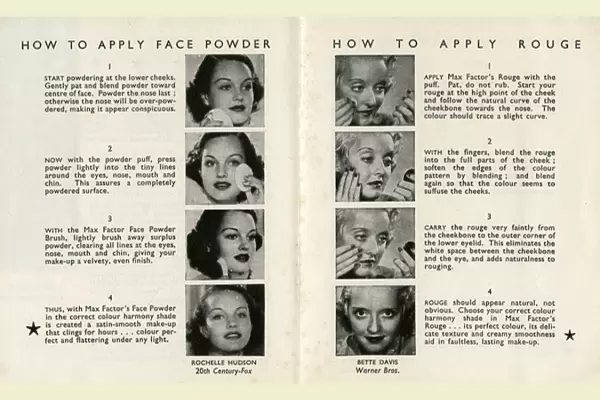 Max Factor make up booklet with Hollywood stars