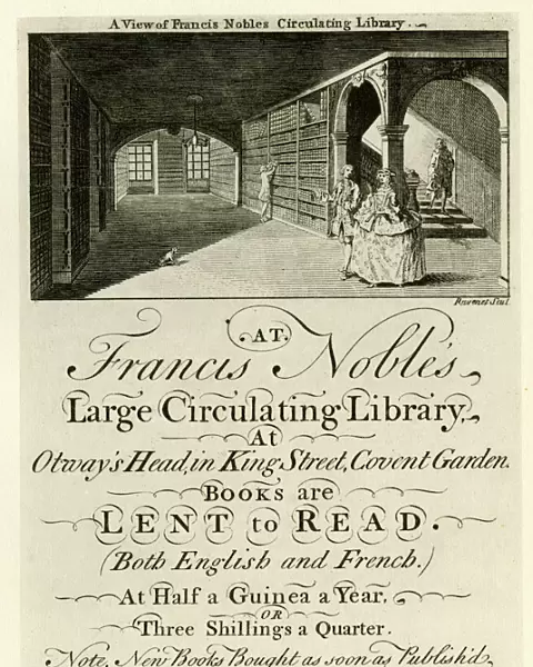 London Trade Card - Francis Nobles Circulating Library
