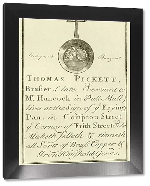 London Trade Card - Thomas Pickett, Brasier