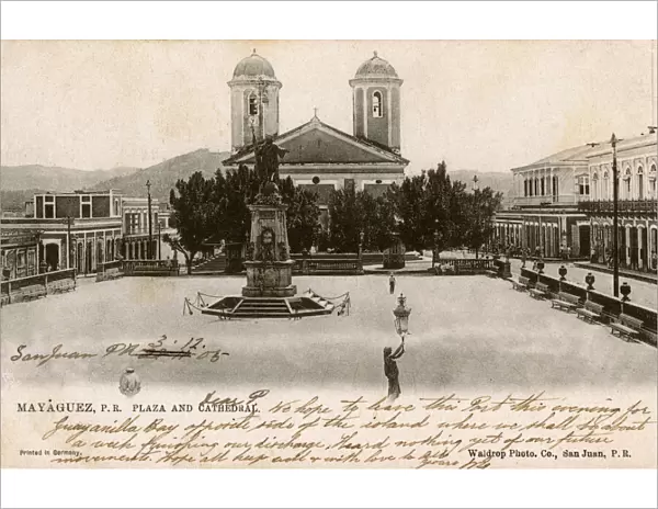 Plaza Colon and Cathedral, Mayaguez, Puerto Rico