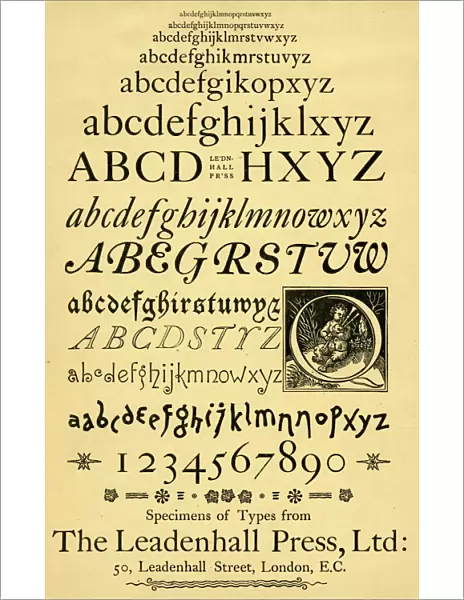 Specimens of type, Leadenhall Press, London