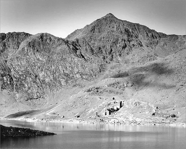 Snowdon from the east showing a derelict mine, Wales