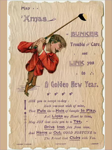 Christmas Greetings card with a Golfing Pun theme