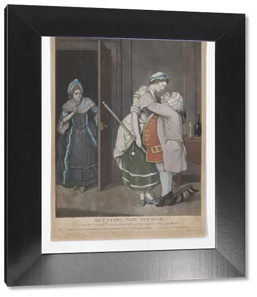 The Unfortunate Discovery - hand-coloured mezzotint