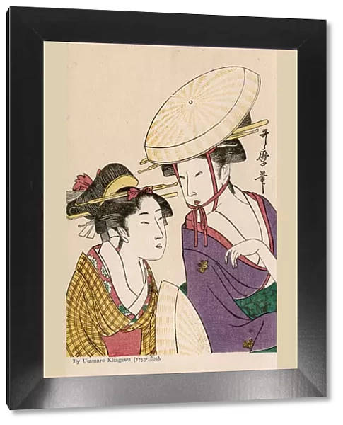 The heads of two women by Utamaro Kitagawa