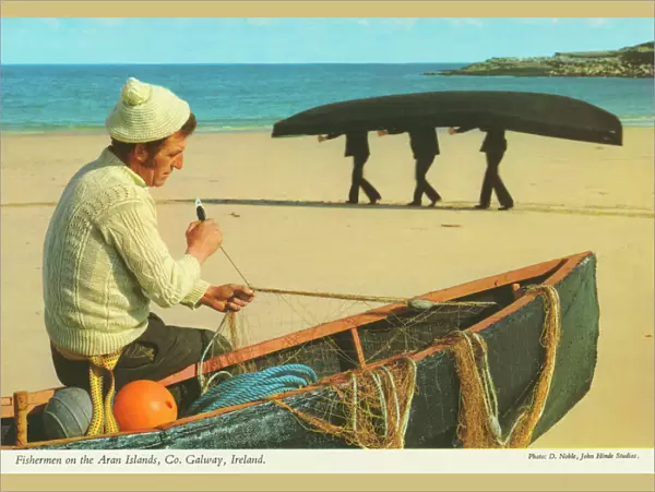 Fishermen on the Aran Islands, County Galway by D. Noble