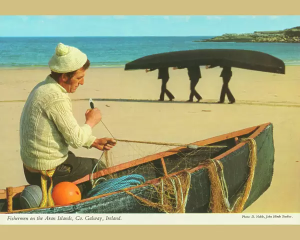 Fishermen on the Aran Islands, County Galway by D. Noble
