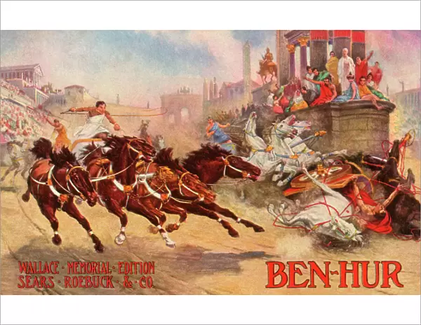 Ben-Hur, chariot race scene, book by General Lew Wallace