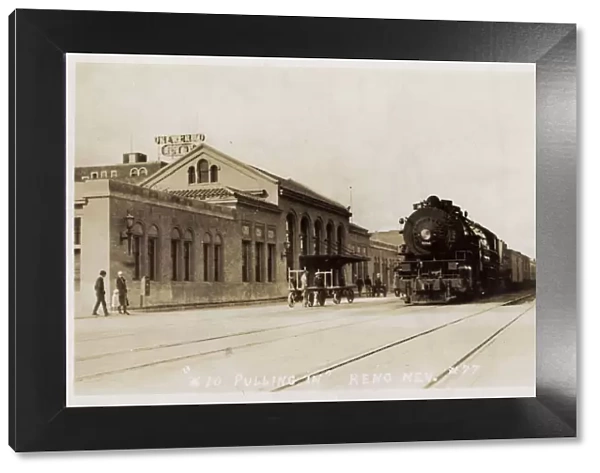 Railroad depot and train, Reno, Nevada, USA