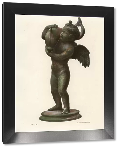 Bronze statue of an Amorino (infant cupid)