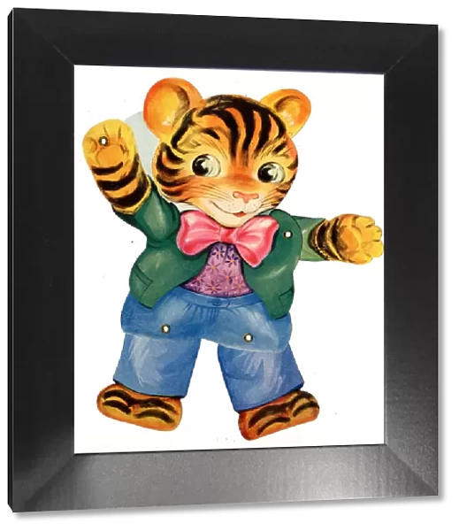 Articulated tiger greetings card
