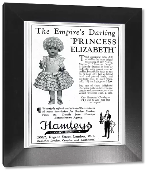 Princess Elizabeth doll, Hamleys advertisement 1929