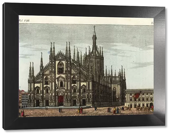 View of the 14th century Gothic Milan Cathedral