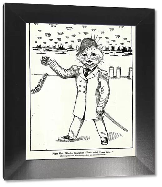 Cartoon, Winston Churchill, First Lord of the Admiralty
