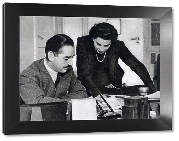 John Snagge and Elizabeth Cowell at the BBC