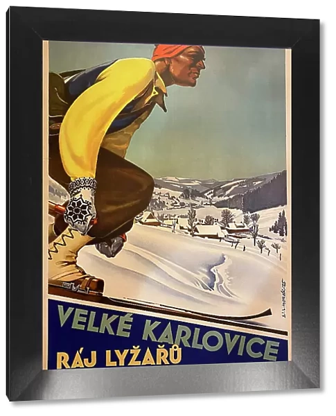 Poster, Velke Karlovice, Raj Lyzaru, Czechoslovakia