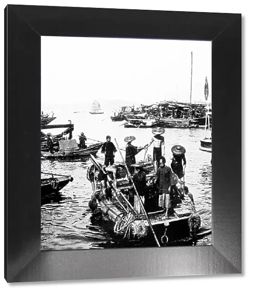 Fishermen in Hong Kong Harbour, China, early 1900s