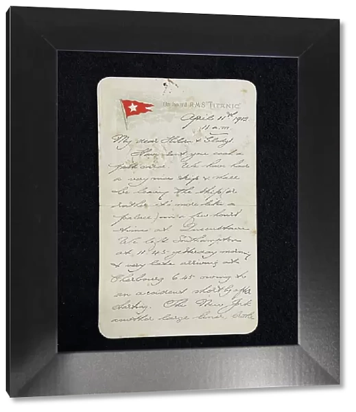 RMS Titanic sFirst Class passenger Stanley May letter