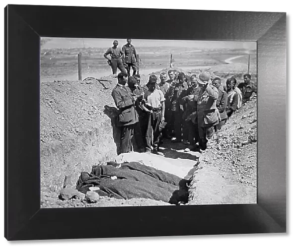 A burial ceremony during WW1