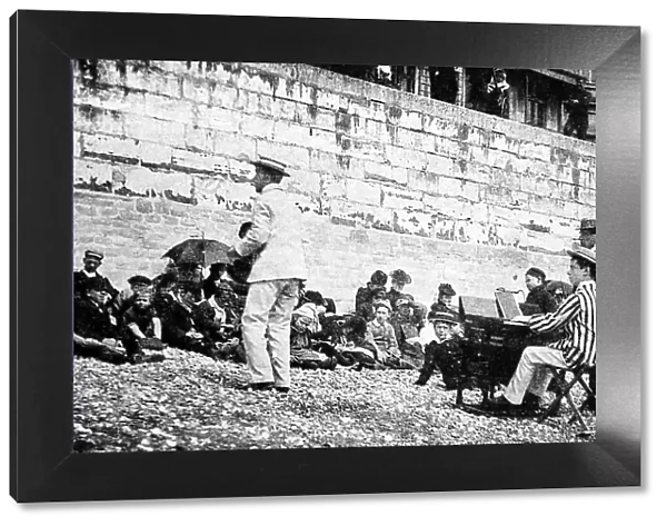 Beach entertainers, Hastings, Victorian period