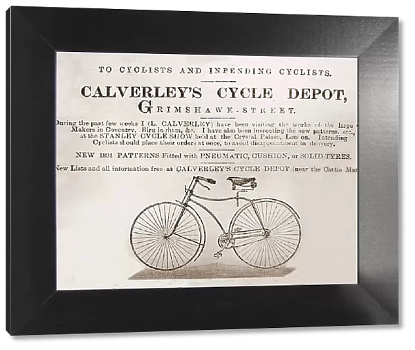 Victorian advertisment for a bicycle retailer in Burnley