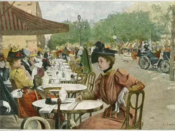 Lady Outside Cafe 1894