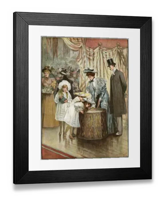 Framed Print : BRAN TUB. Children plunge their arms into the Bran Tub to obtain their present at a party Framed Print : BRAN TUB. Children plunge their arms into the Bran Tub to obtain their present at a party