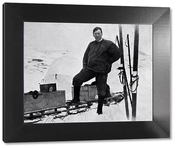 Ernest Shackleton preparing for a trans-antarctic expedition