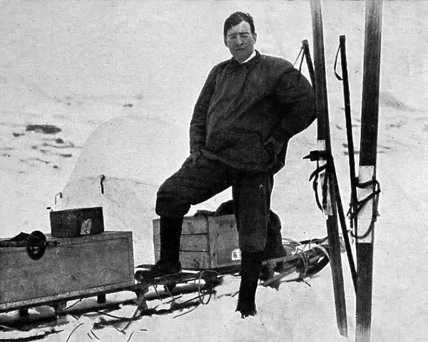 Ernest Shackleton preparing for a trans-antarctic expedition