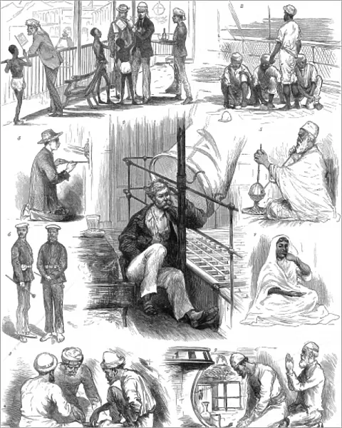 Scenes on board the SS Sumatra, November 1875