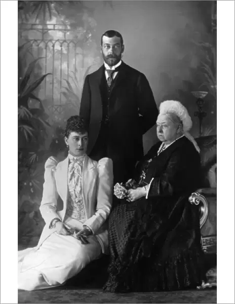 Queen Victoria with King George and Queen Mary, 1893