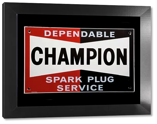 Champion Spark Plug Service Sign