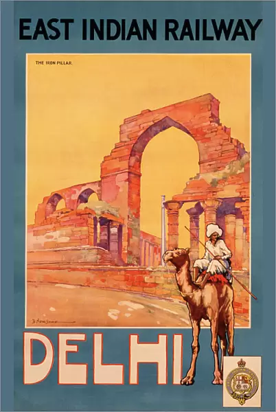 Poster advertising East Indian Railway to Delhi