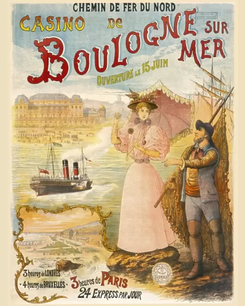 Poster advertising Boulogne sur Mer, France