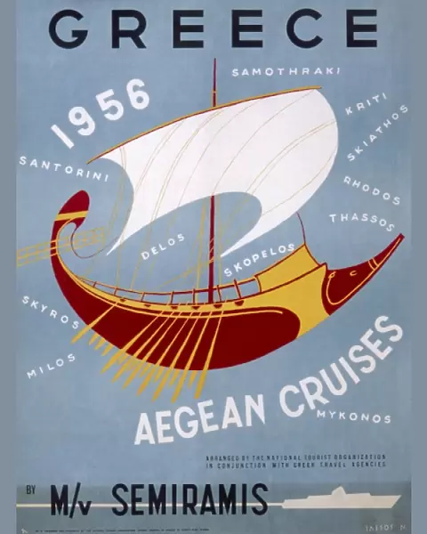 Poster advertising Aegean cruises